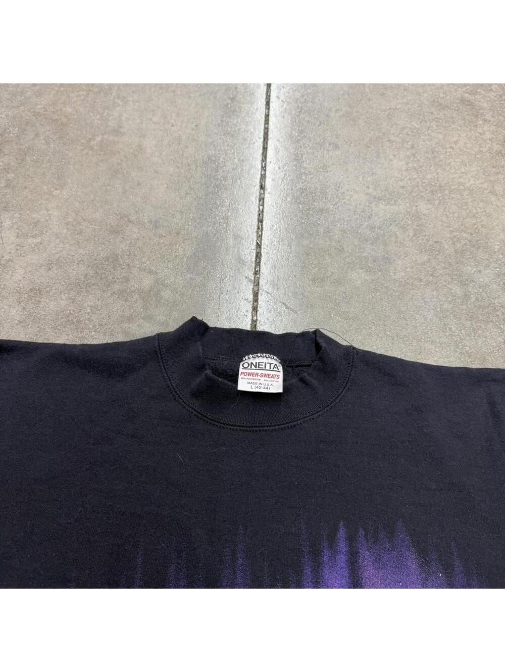 vintage let heaven and nature sing black made in usa crewneck size large - Picture 3 of 4